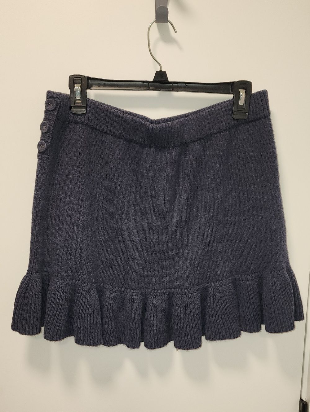 Mossimo Supply Co. Navy Blue Knit Ruffle-Hem Mini Skirt Size - XL